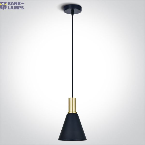 BRUSHED BRASS BLACK SHADE 10W E27 image 1