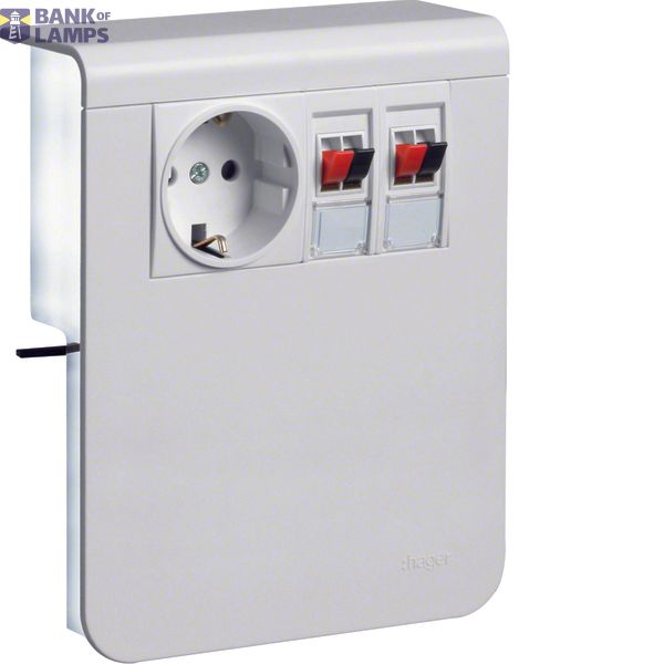 acc.box SL20115 socket+2 loudsp p.white image 1