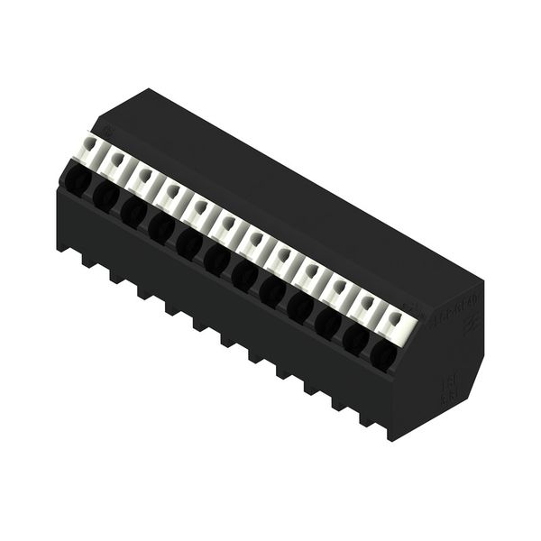 Printed circuit board terminals, 3.81 mm, Number of poles: 12, 135°, Solder pin length (l): 1.5 mm, black, PUSH IN with actuator, Clamping range, max. : 1.5 mm², Tube image 2