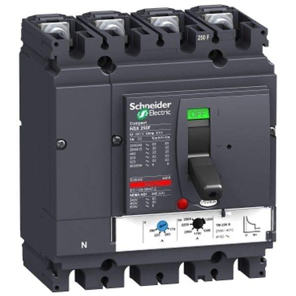circuit breaker ComPact NSX250F, 36 kA at 415 VAC, TMD trip unit 125 A, 4 poles 4d image 2
