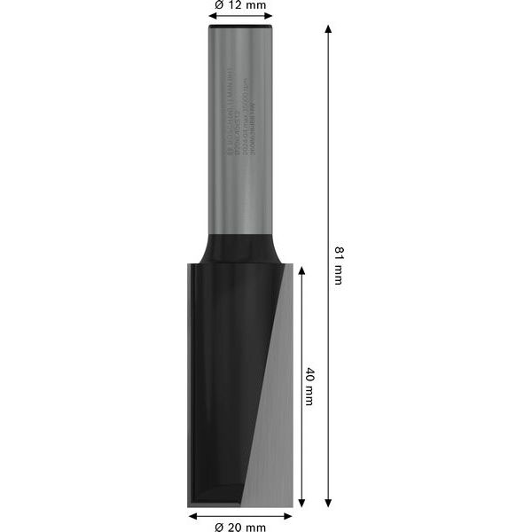 Straight bit, 12 mm, D1 20 mm, L 40 mm, G 81 mm image 2