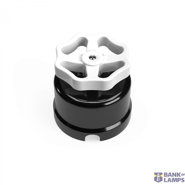 Switch/Diverter in black porcelain with knob image 1