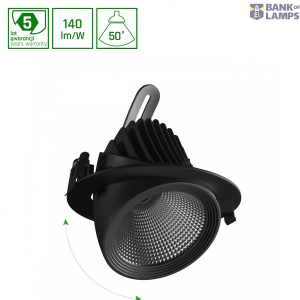 SAL SILENA 2 840 27W 230V 50deg Black MESH image 1