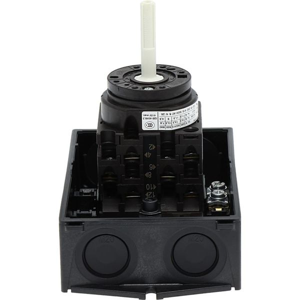 T0-3-8342/I1/SVB Main switch, T0, 20 A, surface mounting, 3 contact unit(s), 6 pole, Emergency switching off function, With red rotary handle and yellow locking ring, image 22