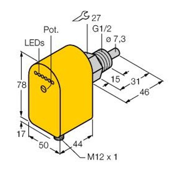 Flow Monitoring Immersion Sensor with Integrated Processor   FCS-G1/2A4P-LIX-H1141 image 1