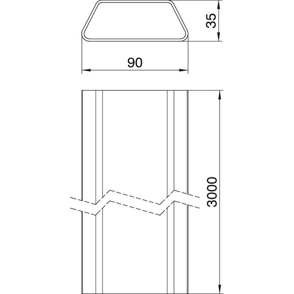 DU 9035 Underfloor duct for UDSPD 35x90x3000 image 2