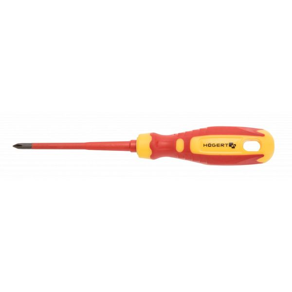 HOEGERT Insulated screwdriver PH1 100 mm, 1000 V, CrMo steel image 1