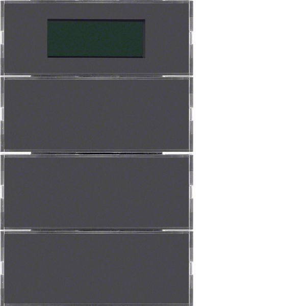 Push-button 3gang with room thermostat, display, K.1, anthracite image 1