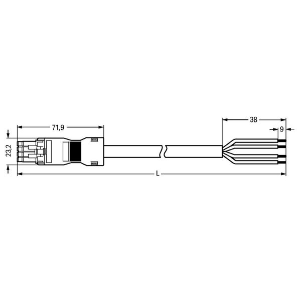 pre-assembled connecting cable Eca Socket/open-ended pink image 3