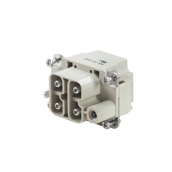 HDC insert, Male, 1000 V, 40 A, Number of poles: 4, Axial screw connection, Size: 3 image 1