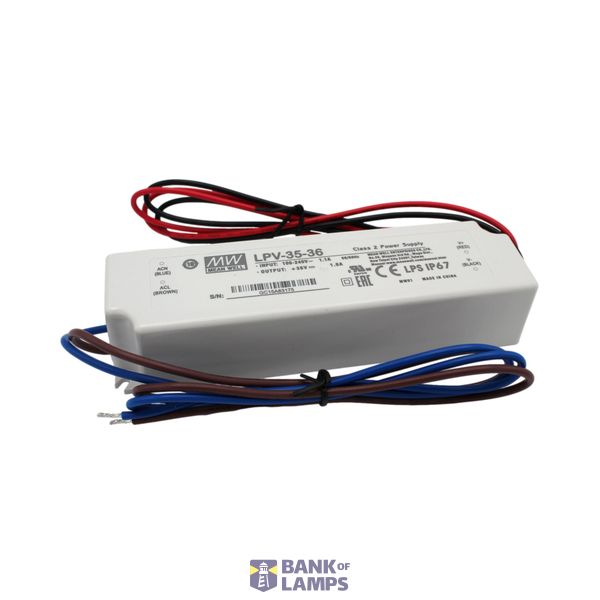 LPV-35-36 Led driver, Class2 36W, 36V, 1A CV, MEAN WELL image 1