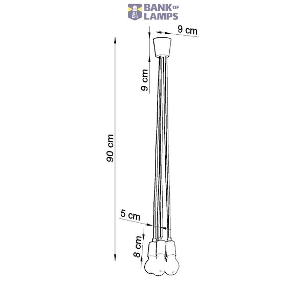 HANGING LAMP DIEGO 5 BLACK E27 5X60W IP20 image 10