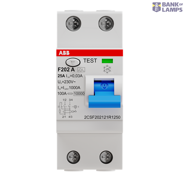 F202 A-25/0.03 CEBEC Residual Current Circuit Breaker 2P A type 30 mA image 4
