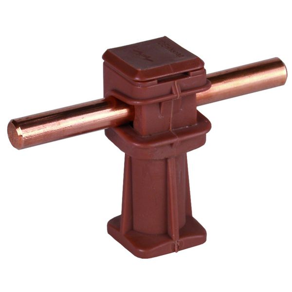 Conductor holder DEHNsnap plastic brown H 36mm f. Rd 8mm with M8 threa image 1