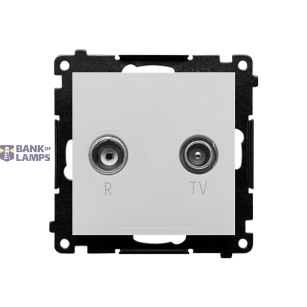 RTV final aerial socket for pass-through socket, module, matt aluminum image 1