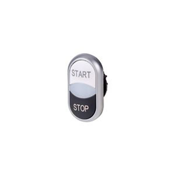 M22-DDL-WS-GB1/GB0 Double actuator pushbutton, RMQ-Titan, Actuators and indicator lights non-flush, momentary, White lens, white, black, inscribed, Bezel: titanium, STAR image 8