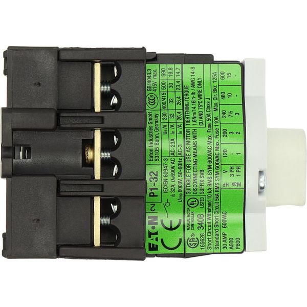 Main Switch P1-32/M4/SVB 3-Pole 32 A, Rear Mounting, Emergency-Stop, IP65 image 6