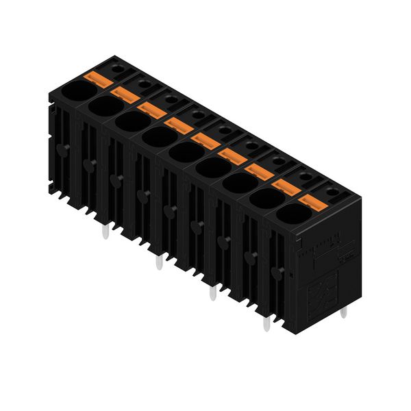 Printed circuit board terminals, 7.50 mm, Number of poles: 9, 180°, Solder pin length (l): 5 mm, tinned, black, PUSH IN without actuator, Clamping range, max. : 6 mm², Box image 4