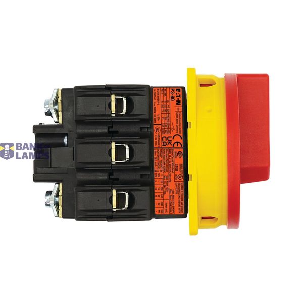P3 Main switch, 80 A,Flush mounting, 4 pole, Form EA/SVB, Red, Door co image 10