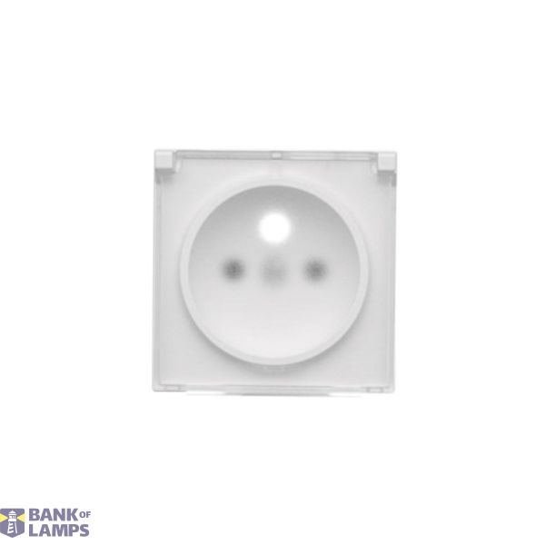 Cover for single socket outlet with earthing IP44 - transparent flap, white matt image 1