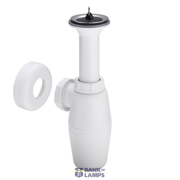Bottle trap with outlet 11/4"x32 without drain pipe, white image 1