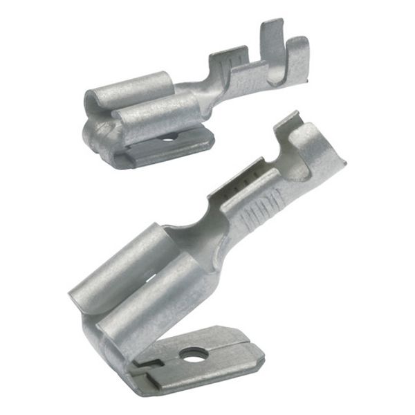 Uninsulated flat plug sleeve, 6.3 x 0.8 mm, 1.5 to 2.5 mm², AWG 16 to 14, brass, tin-plated, 1730AZ image 1