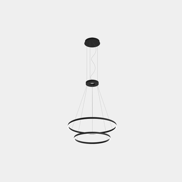 Pendant Circular Downward 2 Rings (ø900 ø600) LED 77.3W 2521lm 2700K Black image 1
