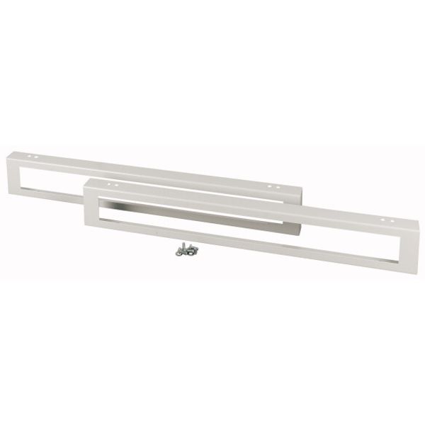 XLSPL1SO8 Plinth, side panels for HxD 100 x 800mm, grey, with cable duct cutout image 1