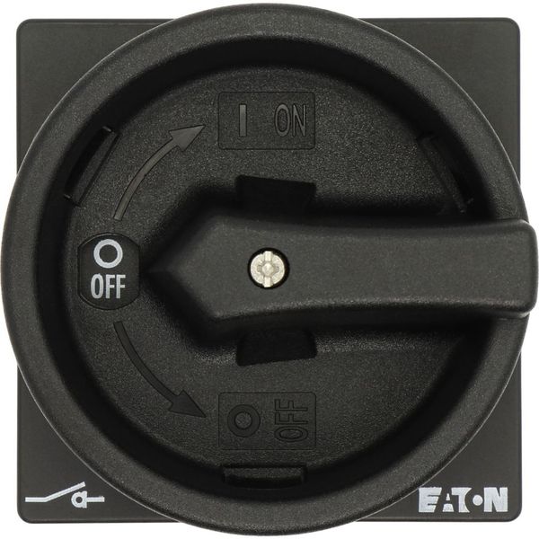 T3-4-15682/EA/SVB-SW Main switch, T3, 32 A, flush mounting, 4 contact unit(s), 6 pole, 1 N/O, 1 N/C, STOP function, With black rotary handle and locking ring, Lockable in image 17