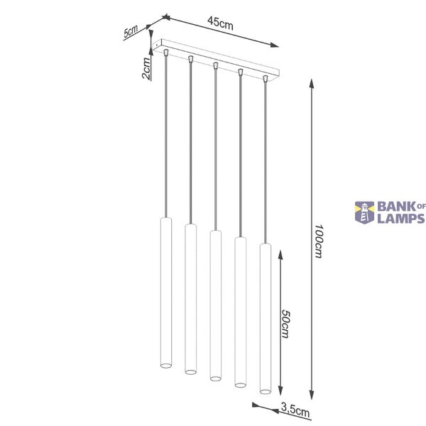HANGING LAMP PASTELO 5L CONCRETE G9 5X8W IP20 image 5
