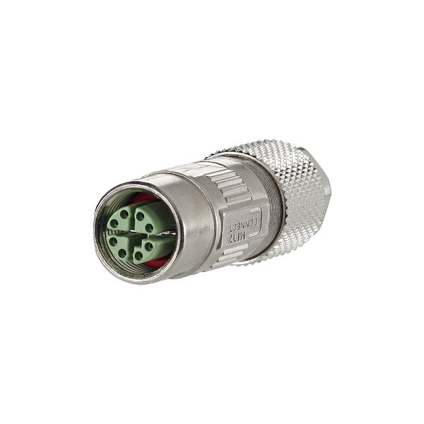 M12 jack, X-coded, IP67, Cat. 6A, Ø 6-9.7 mm, field assembly, straight image 2