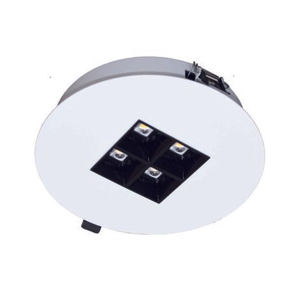 Light fitting SPMDO 1500, recesed, white body ø210mm, cut out 190mm, LED 840, 1x4 black optic, lenses 80° image 1