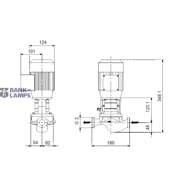 In-line circulator pump TP 32-80/2-A-O-A-BQQE 0.25kW 400Y 50Hz image 3