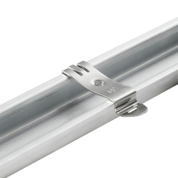 Mounting foot on mounting rail, silver, Steel, bright finish, M 5, Width: 14 mm image 1