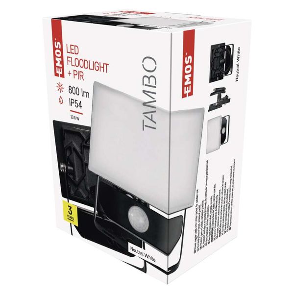LED floodlight TAMBO with motion detector, 10.5W image 1