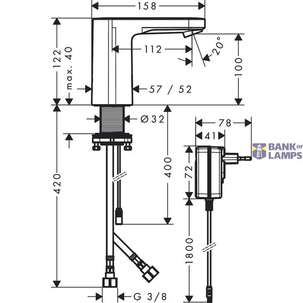 Vernis Blend sink mixer, infra-red, mains connection 230 V, chrome image 2