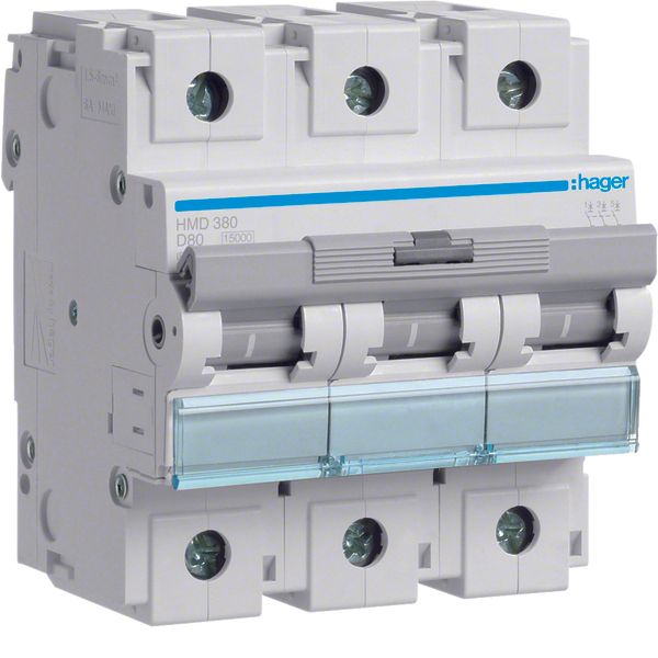 MCB 3P 15kA D-80A 4.5M image 1