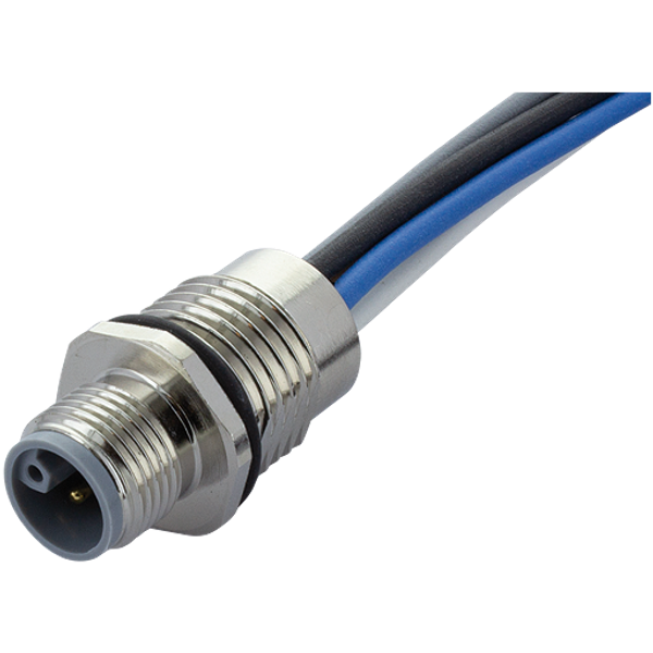 M12 Power male recept. L-cod. rear PE-X-wires 4x2.5 UL 1m image 1