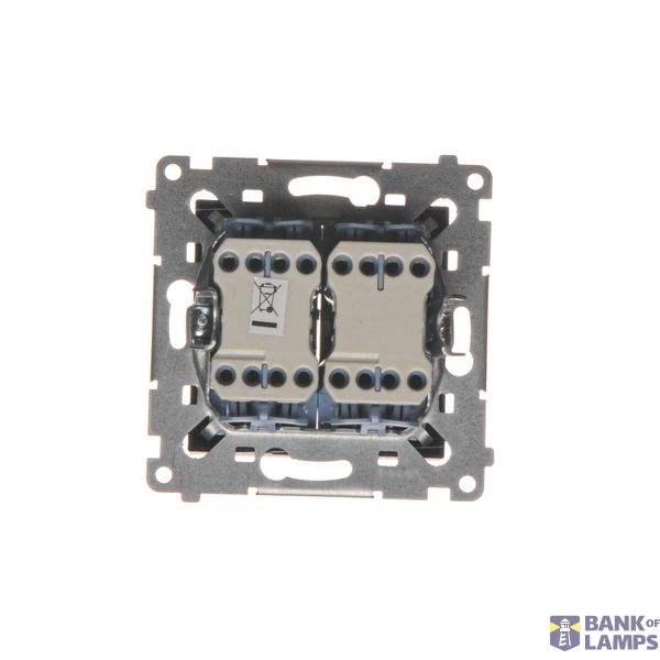 Single socket outlet without earthing, with shutters, (module), 16A, 250V, Screw, Silver matt, metalic image 1