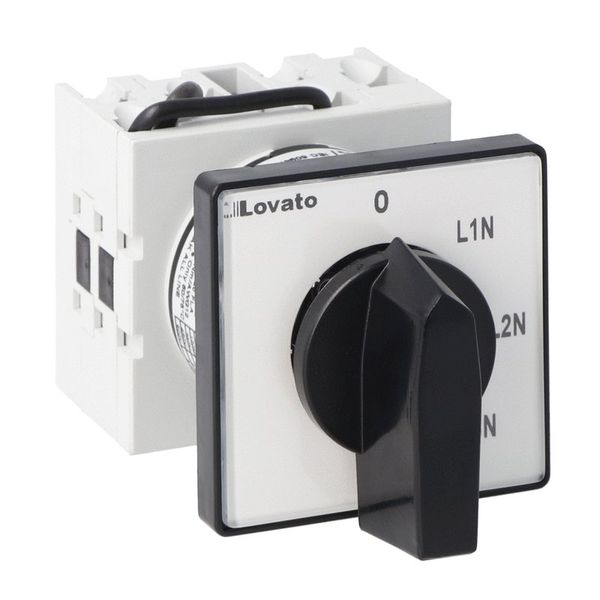 Rotary cam switch GX series, voltmeter switch for phase-neutral voltages 16A, for front mounting with black handle, front plate 48X48mm image 1
