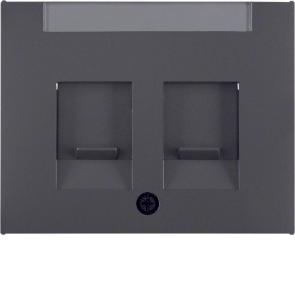 Centre plate 2 dust prot. sliders, lab. field, K.1, ant. matt, lacq. image 1