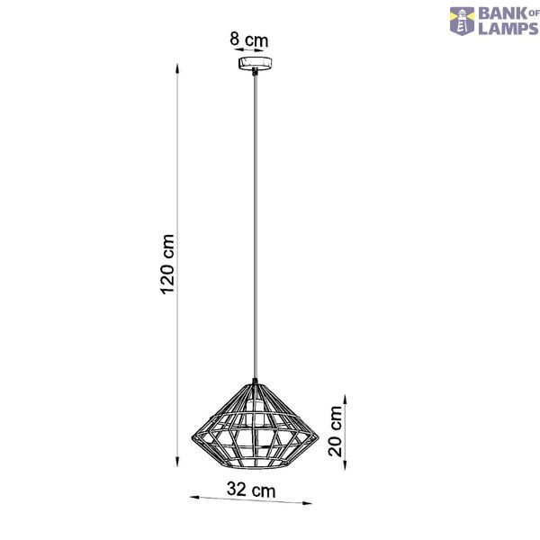 HANGING LAMP UMBERTO WHITE E27 1X60W IP20 image 2