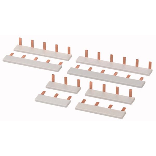 KAMRAIL-PEN-18X3P-HAAKS-ISOL Phase busbar with 3x pins, 1-phase, insulated, angled image 1