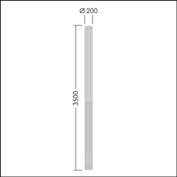 CESAR STRUT H3500 1L930 S/S HFX ANT - LED lighting column image 2