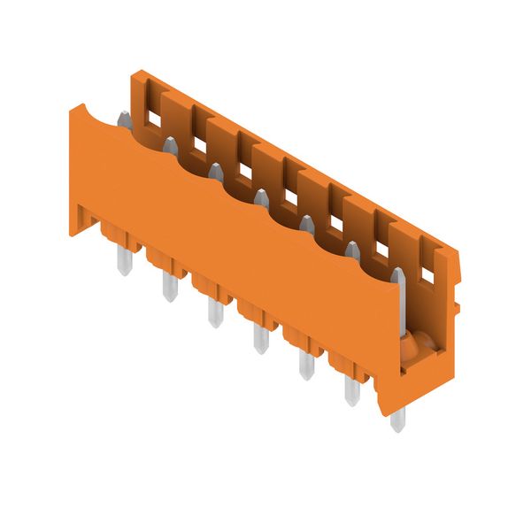 PCB plug-in connector, male header, open side, THT solder connection, 5.08 mm, Number of poles: 7, 180°, Solder pin length (l): 4.5 mm, tinned, orange, Box image 2