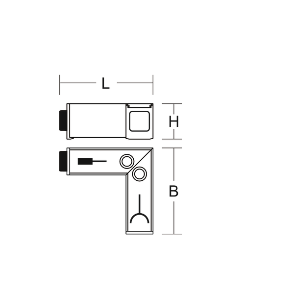 Form connector L 204 B 185 H 76 colour: black 220 - 240 V image 4