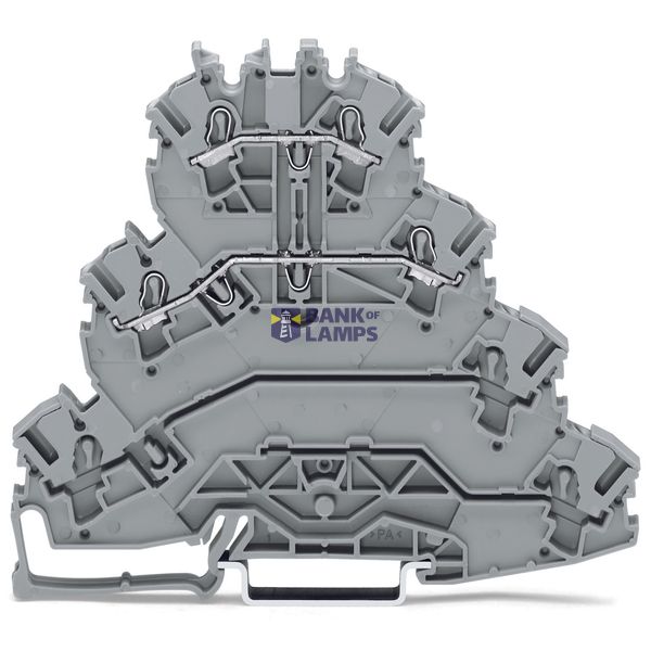 Quadruple-deck rail-mounted terminal block image 1