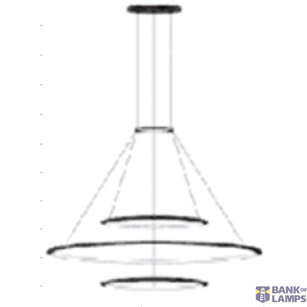 Pendant Circular Outward 3 Rings (ø900 ø2000 ø900) LED 211.2W 9318lm 3000K Black image 1