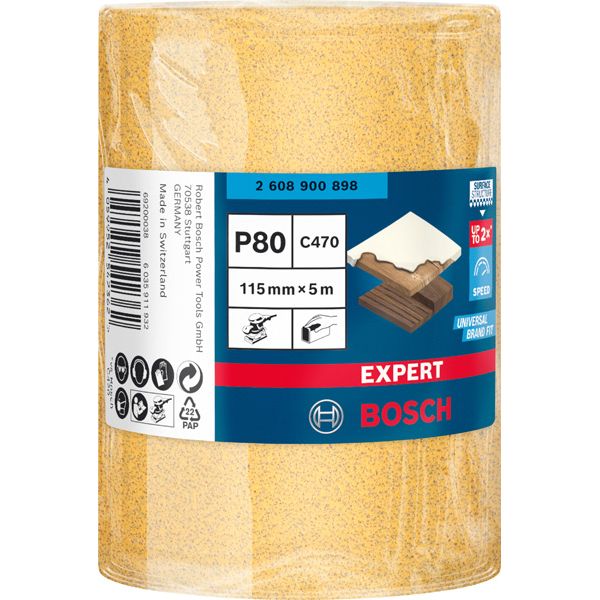 EXPERT C47 Sandpaper Roll for Handsanding 115 mm, 5 m, G 8 image 1