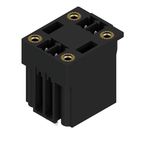 PCB plug-in connector, male header, Flange, THT/THR solder connection, 3.81 mm, Number of poles: 4, 180°, Solder pin length (l): 3.2 mm, tinned, black, Box image 3
